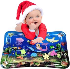 img 4 attached to 👶 Infinno Inflatable Tummy Time Mat: Premium Baby Water Play Mat for Infants and Toddlers. Activity Play Center Baby Toys for 3, 6, 9, and 12 Months. Strengthen Your Babies’ Muscles. Mermaid Theme.