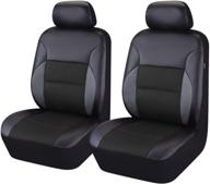 🚗 car pass - 6pcs luxurious leather universal front car seat covers set (black and black): ultimate protection and style upgrade for your vehicle logo