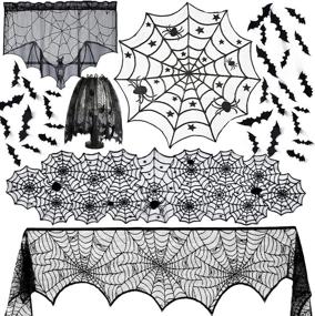 img 4 attached to 🎃 Halloween Decorations Tablecloth for Fireplace by Anditoy