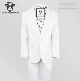 img 3 attached to Lightweight Black Bianco Windowpane Boys' Clothing, Suits & Sport Coats - Enhanced SEO