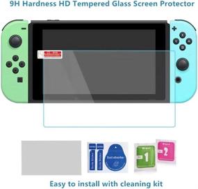 img 3 attached to 🎮 Animal Crossing Switch Accessories Bundle - RHOTALL 12-in-1 Accessory Kit with Carrying Case, Silicone Joy Con Covers, Game Card Cases, Screen Protector, Thumb Grip Caps, and USB C Charging Cable