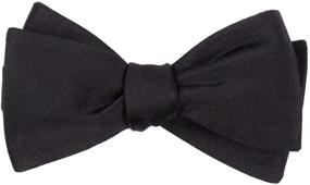 img 1 attached to Woven Solid Satin Black Self Tie: Elevate Your Style with this Elegant Accessory