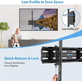 img 2 attached to 📺 Tilting TV Wall Mount Bracket for 26-55 Inch LED, LCD, OLED, 4K Flat Curved Screen TVs | Low Profile | Fits 16 Inch Studs | VESA 400x400mm | Supports up to 99lbs | Pipishell