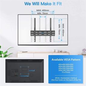 img 1 attached to 📺 Tilting TV Wall Mount Bracket for 26-55 Inch LED, LCD, OLED, 4K Flat Curved Screen TVs | Low Profile | Fits 16 Inch Studs | VESA 400x400mm | Supports up to 99lbs | Pipishell