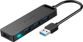 img 4 attached to 🔌 VENTION Ultra-Slim USB 3.0 Hub, 4-Port Data Splitter with Charging Support for MacBook, Laptop, PS4, and More