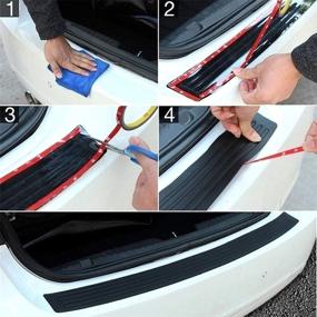 img 3 attached to 🚗 iJDMTOY Black Rubber Rear Trunk Edge Guard Scratch Protector Cover Mat with Double-Sided Tape - Compatible with Car, Truck, SUV, and More!