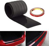 🚗 ijdmtoy black rubber rear trunk edge guard scratch protector cover mat with double-sided tape - compatible with car, truck, suv, and more! logo