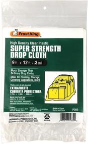 img 1 attached to 🔍 Frost King P300 Super Strength High Density Drop Cloths: Clear, 9' x 12', .3 Mil - Ultimate Protection for any Surface