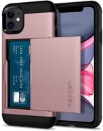 spigen slim armor cs designed for iphone 11 case (2019) - rose gold logo