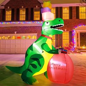 img 4 attached to 🦖 West Bay 6Ft Christmas Inflatable Dinosaur Decoration with LED Lights - Perfect for Outdoor and Indoor Yard Decor