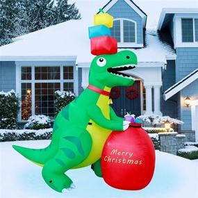 img 2 attached to 🦖 West Bay 6Ft Christmas Inflatable Dinosaur Decoration with LED Lights - Perfect for Outdoor and Indoor Yard Decor