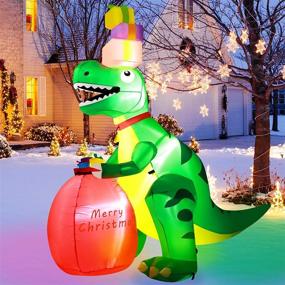 img 3 attached to 🦖 West Bay 6Ft Christmas Inflatable Dinosaur Decoration with LED Lights - Perfect for Outdoor and Indoor Yard Decor