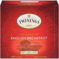 ☕ twinings из лондона английский завтрак чайные пакетики - 100 штук (1 упаковка) логотип