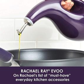 img 3 attached to 🍇 Functional and Stylish: Rachael Ray Solid Glaze Ceramics EVOO Olive Oil Bottle Dispenser - Purple