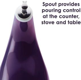 img 1 attached to 🍇 Functional and Stylish: Rachael Ray Solid Glaze Ceramics EVOO Olive Oil Bottle Dispenser - Purple