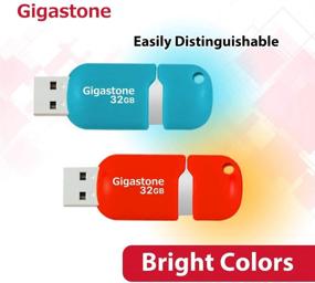 img 3 attached to 🔵 Gigastone V10 32GB 10-Pack USB2.0 Флешка-накопитель в комплекте с защитным колпачком и механизмом выдвижения (синего и оранжевого цветов)