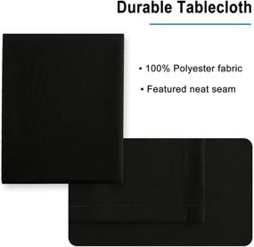 img 1 attached to 🌊 Waterproof & Wrinkle Resistant Black Rectangle Tablecloth - 54 x 80 Inch - Washable Fabric Table Cloth for Dining, Party and Outdoor Use