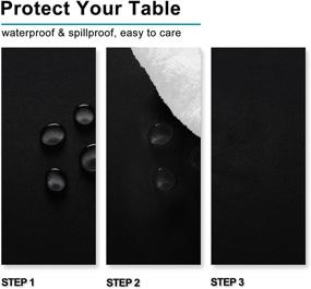 img 2 attached to 🌊 Waterproof & Wrinkle Resistant Black Rectangle Tablecloth - 54 x 80 Inch - Washable Fabric Table Cloth for Dining, Party and Outdoor Use