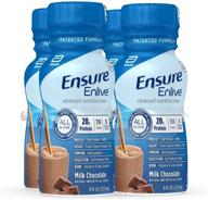 🍫 enlive meal replacement shake - 20g protein, 350 calories, advanced nutrition shake - milk chocolate, 8 fl oz, 4 bottles logo