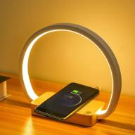 🔌 lonrisway bedside lamp wireless charger led table lamp with touch control: a versatile eye-caring reading light for kids, adults, home, dorm, and office логотип