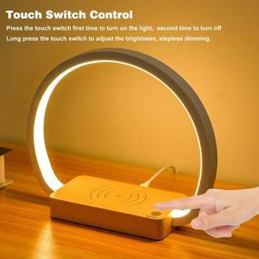 img 2 attached to 🔌 LONRISWAY Bedside Lamp Wireless Charger LED Table Lamp with Touch Control: A Versatile Eye-Caring Reading Light for Kids, Adults, Home, Dorm, and Office