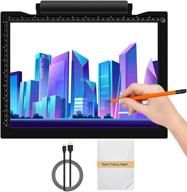 portable tracing light pad: dimmable a4 led light box for artists designing, animation, sketching, diamond painting, cricut weeding (black) logo