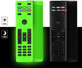 img 4 attached to 2 Pcs Vizio XRT136 Smart TV Remote Protective Case - WQNIDE Shockproof Silicone Cover, Washable & Anti-Lost with Remote Loop - Black+Glow in Dark Green