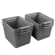 📦 ggbin grey woven plastic storage baskets organizer, 6-pack logo