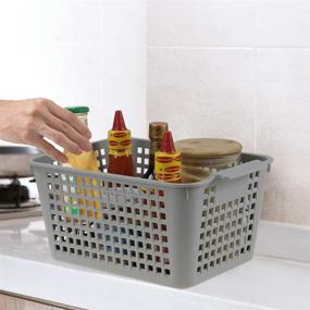 img 3 attached to 📦 Ggbin Grey Woven Plastic Storage Baskets Organizer, 6-Pack