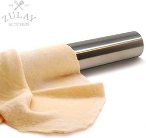 img 1 attached to 🍕 Zulay Kitchen 15-Inch Professional Stainless Steel Rolling Pin - Lightweight French Rolling Pin for Baking, Fondant, Pizza Dough, Dumpling, and More