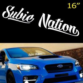 img 4 attached to Наклейка из винила Subie Nation для Subaru WRX/STi BRZ Impreza Legacy - 16x3 дюйма.