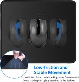 img 3 attached to 🖱️ JIKIOU Mouse Pad 3 Pack - Comfortable and Non-Slip Mousepads with Stitched Edge | Washable Lycra Cloth | Ideal for Computers and Laptops - 10.2x8.3x0.12inch Black