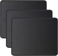 🖱️ jikiou mouse pad 3 pack - comfortable and non-slip mousepads with stitched edge | washable lycra cloth | ideal for computers and laptops - 10.2x8.3x0.12inch black логотип