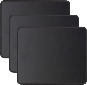 img 4 attached to 🖱️ JIKIOU Mouse Pad 3 Pack - Comfortable and Non-Slip Mousepads with Stitched Edge | Washable Lycra Cloth | Ideal for Computers and Laptops - 10.2x8.3x0.12inch Black