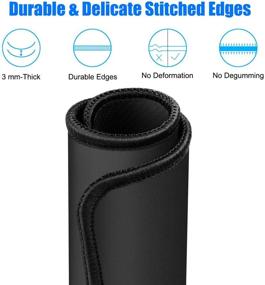 img 2 attached to 🖱️ JIKIOU Mouse Pad 3 Pack - Comfortable and Non-Slip Mousepads with Stitched Edge | Washable Lycra Cloth | Ideal for Computers and Laptops - 10.2x8.3x0.12inch Black