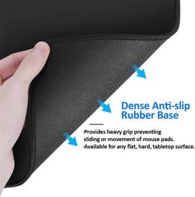 img 1 attached to 🖱️ JIKIOU Mouse Pad 3 Pack - Comfortable and Non-Slip Mousepads with Stitched Edge | Washable Lycra Cloth | Ideal for Computers and Laptops - 10.2x8.3x0.12inch Black