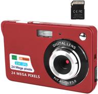 📸 rechargeable 24mp fhd pocket camera with 2.4 inch screen, 8x digital zoom, compact design for backpacking - includes 32gb sd card - perfect for photography logo