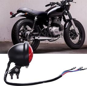 img 2 attached to 🔴 8 LED Red Motorcycle Tail Light Stop Lamp - Compatible with Chopper Bobber Cafe Racer Bike