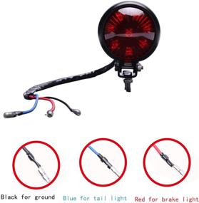 img 1 attached to 🔴 8 LED Red Motorcycle Tail Light Stop Lamp - Compatible with Chopper Bobber Cafe Racer Bike