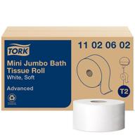 🧻 tork soft mini jumbo 2-ply toilet paper roll, white t2, advanced, pack of 12 (1075 sheets per roll) - 11020602 logo