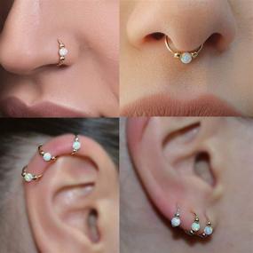 img 3 attached to QWALIT Nose Rings: Small Thin Hoops for Women in 22g, 20g, and 18g Sizes