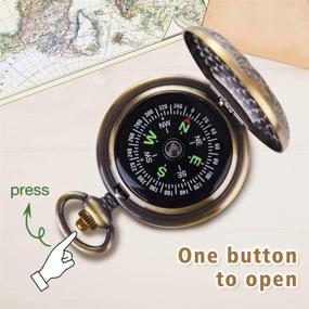 img 2 attached to Kakuru Vintage Pocket Compass for Kids: Accurate & Waterproof for Outdoor Adventures & Emergencies