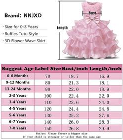 img 1 attached to 👗 NNJXD C00288 B150 NNJXD Girls' Dress Ruffles Lace Party Wedding Dresses Size 7 8 Years, Flower White, Girls' Clothing and Dresses