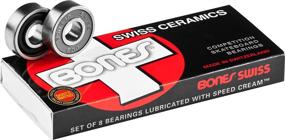 img 1 attached to Bones Swiss Ceramic Skateboard Bearings 8 Pack: Superior Performance for Speed and Durability