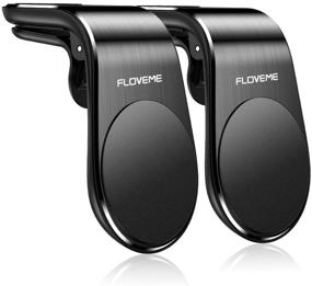 img 4 attached to 🚗 2 Pack Magnetic Phone Car Mount by FLOVEME - Hands-Free Universal Holder for iPhone and Samsung Galaxy - Air Vent Mount for Safe GPS Navigation