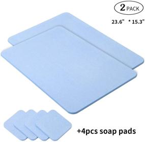 img 3 attached to 🛁 Diatomaceous Earth Bath Mat: Fast Water Drying, Absorbent Foot Pad & Toothbrush Holder