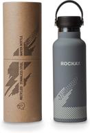 🚱 rockay recycled stainless steel water bottle- 500ml - sleek grey design логотип