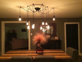 img 1 attached to 🕷️ Versatile 10-Arm Industrial Ceiling Spider Lamp with Retro E26 Edison Bulbs - Adjustable DIY Modern-Chic Pendant Lighting for Bedroom, Dining, Living Room, Kitchen, Coffee Shop (2m Wire)