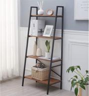 📚 blissun 4-tier ladder shelf: stylish hazelnut brown bookshelf & storage rack for office, bathroom, living room logo