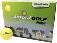 🏌️ enhance golf performance with almostgolf: top-rated practice golf balls - ideal for training, optimal contact, limited flight, safe for indoor and outdoor use (10 pack yellow with 5 tees) logo